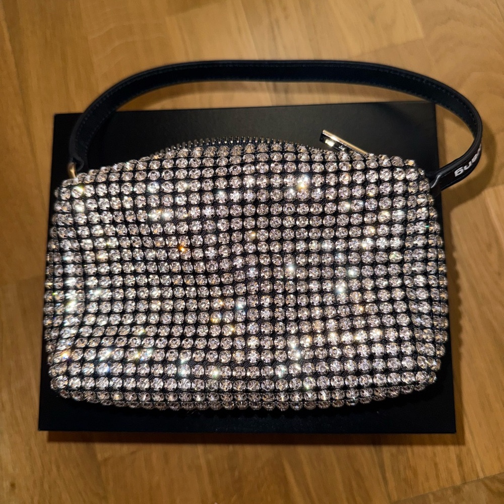 Alexander Wang Black Crystal-Studded Pouch